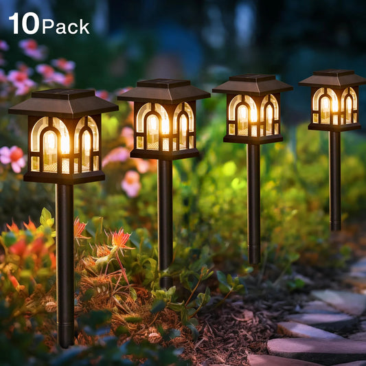 6/10 Pack Solar Pathway Lights, Auto On/Off