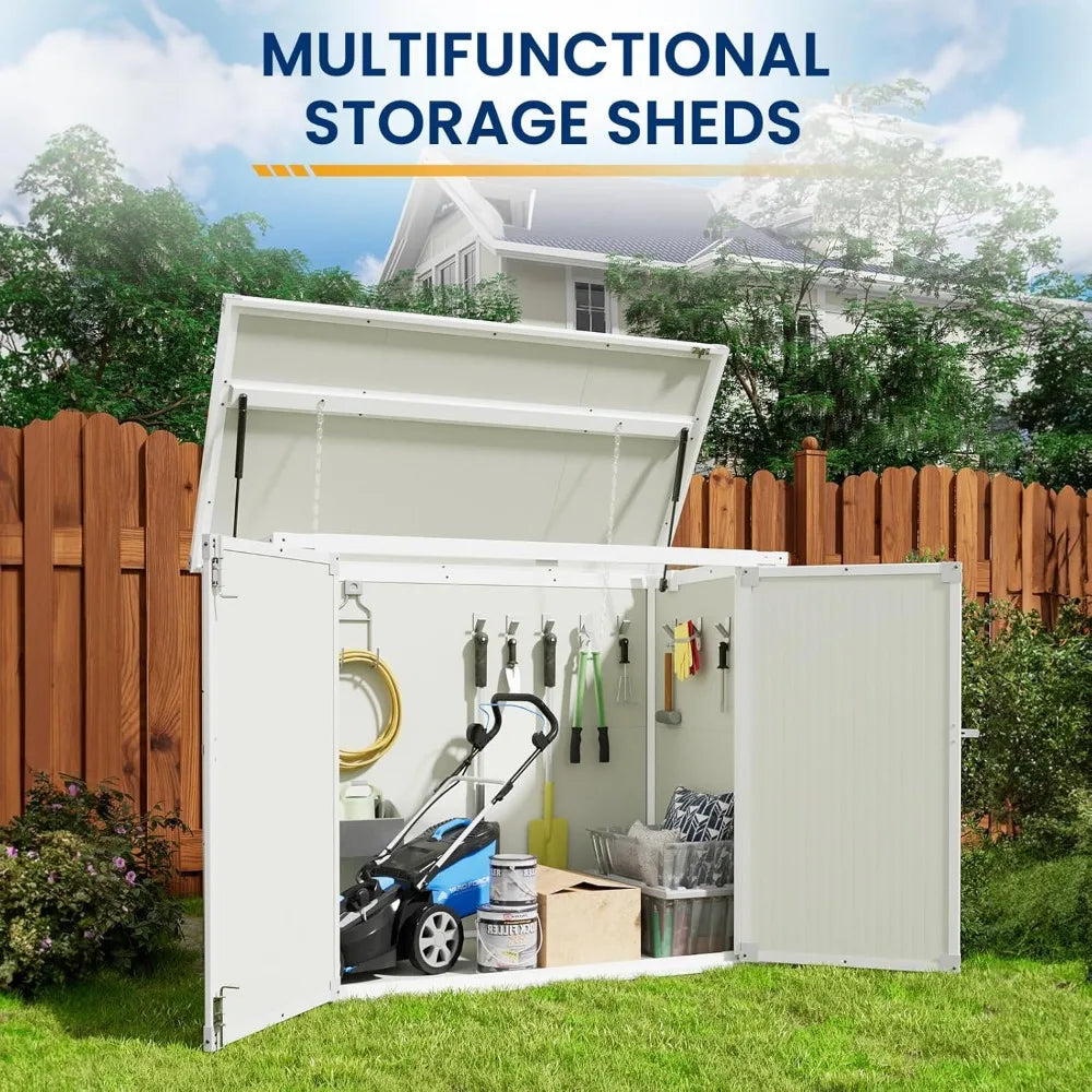 41 Cu Ft Outdoor Resin Storage Shed, Horizontal, Weather Resistance, Floor Included