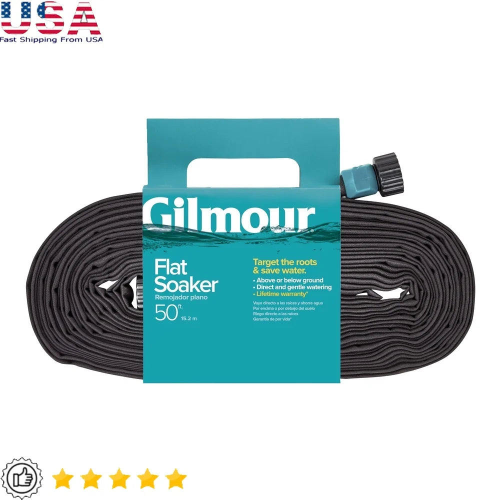 50 ft Flat Soaker Hose, Eco-Friendly, Clog and Tangle Resistant