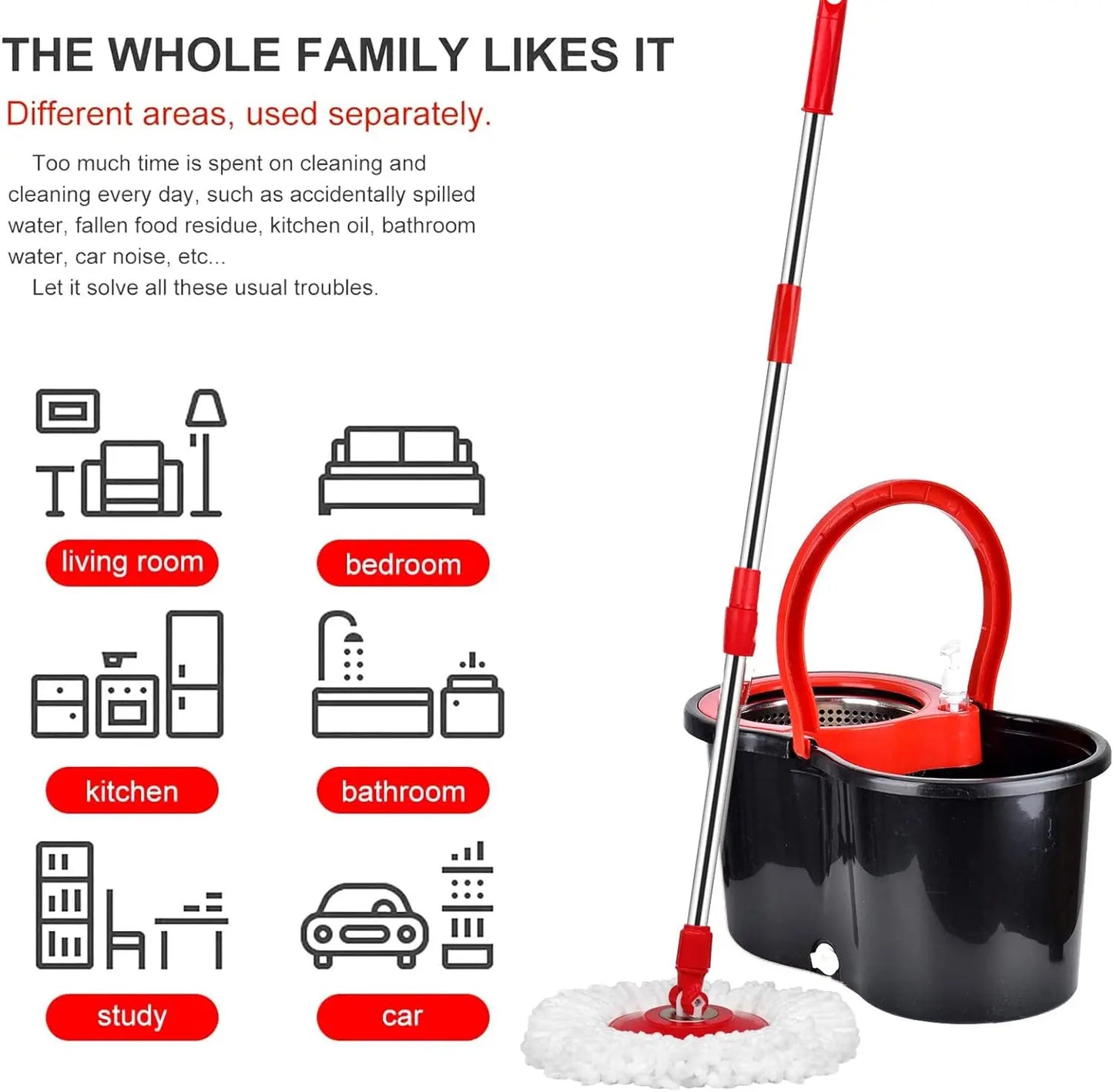 360° Spin Mop Bucket Set with Wring System