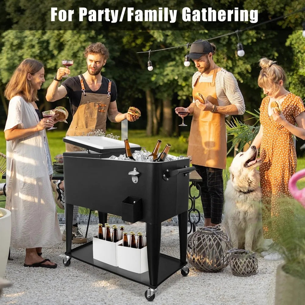 80 Qt Portable Rolling Cooler/Ice Chest