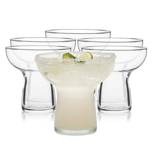 Set of 6 Unique Lightweight Lead-Free Margarita Glasses, Perfect for desserts too!  Dishwasher Safe
