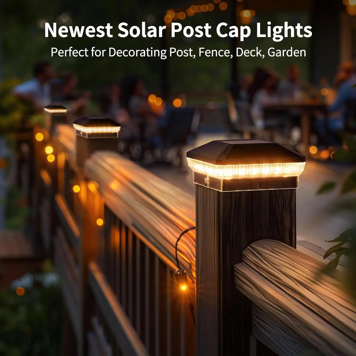 6/12 Pack 4x4 Solar Fence Post Cap Lights, 40 LEDs 30 Lumens with 3 Modes