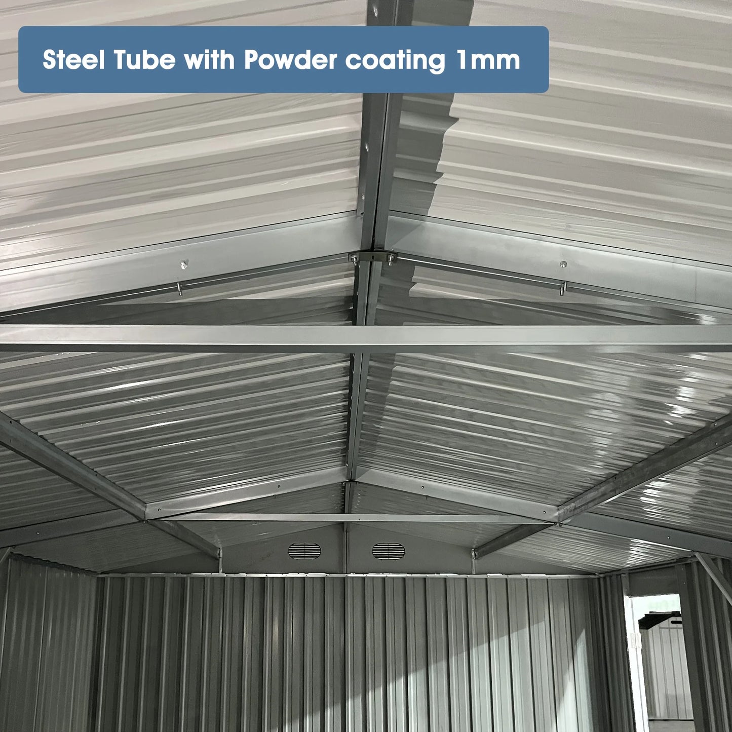 Heavy-Duty Large Metal Storage Shed 20x10FT / 13x20FT, With Double Doors, 4 Air Vents | For Car, Boat, RV