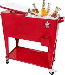 80 Qt Portable Rolling Cooler/Ice Chest