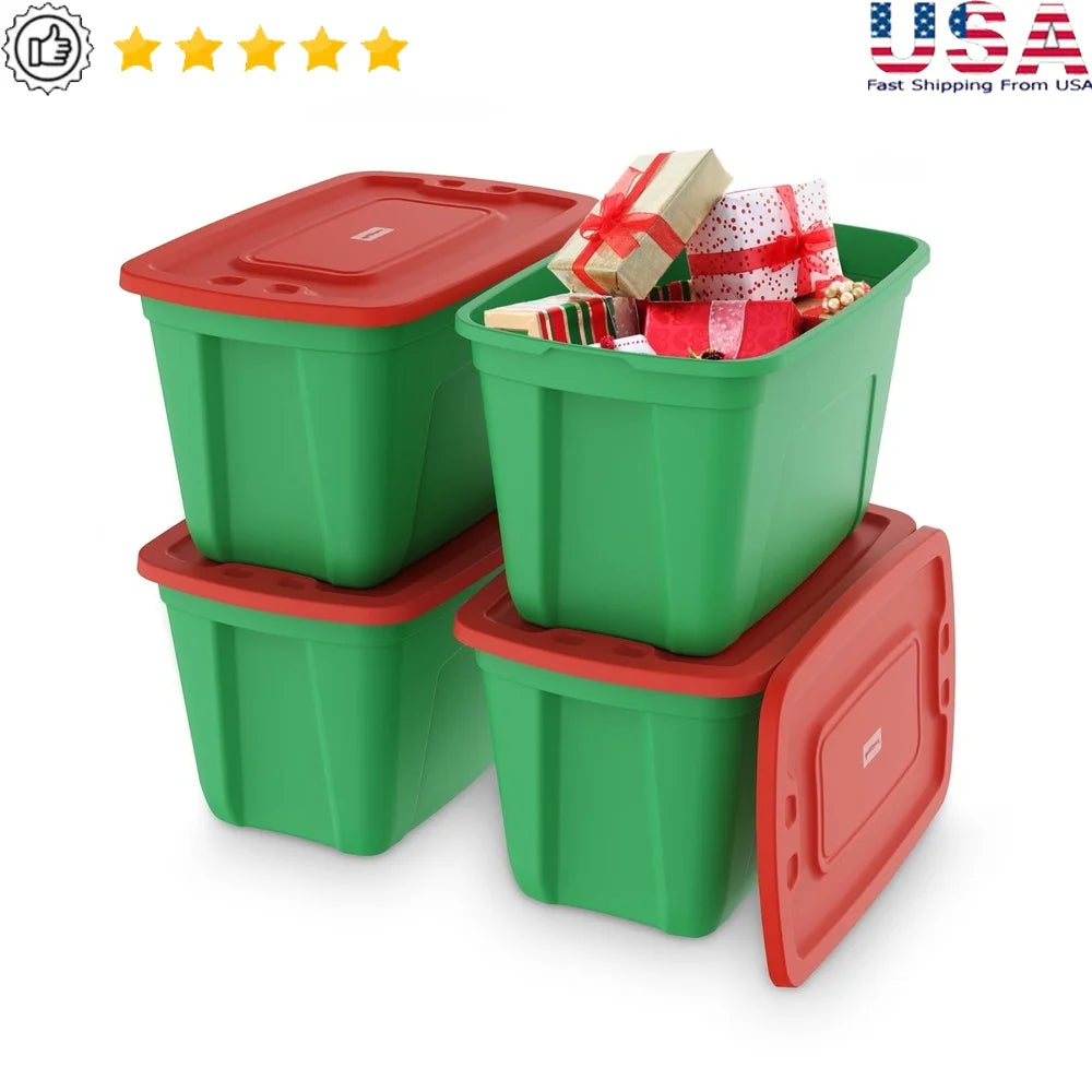 4 Pack 18 Gallon Stackable Storage Bins