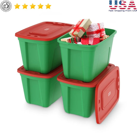 4 Pack 18 Gallon Stackable Storage Bins
