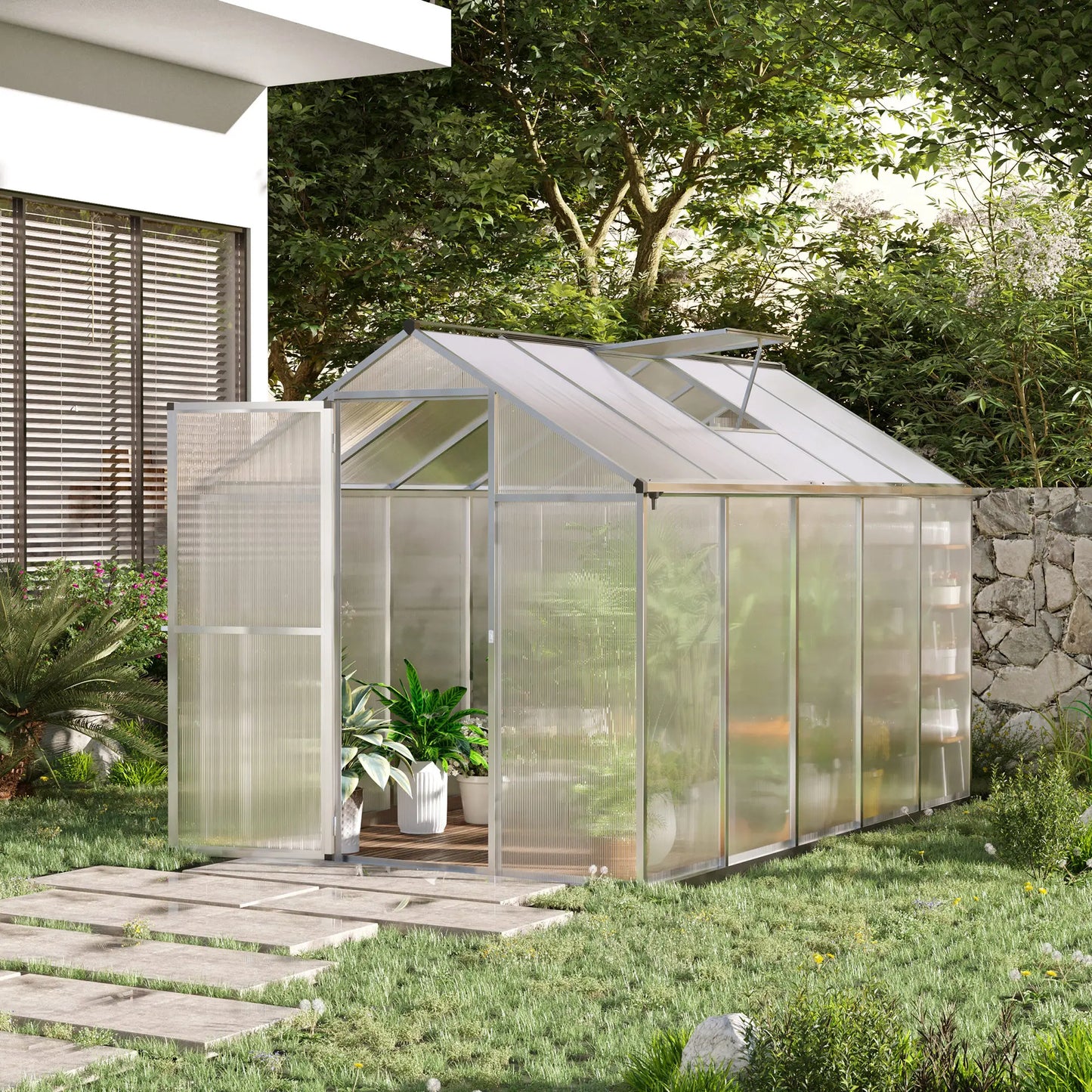 10' L X 6' W Stable Outdoor Walk-In Cold Frame Garden Greenhouse
