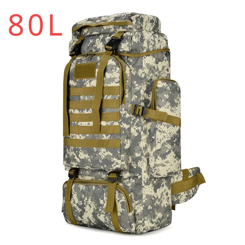 80L/100L Large Mountaineering Tactical Backpack, Hiking, Camping, Travel