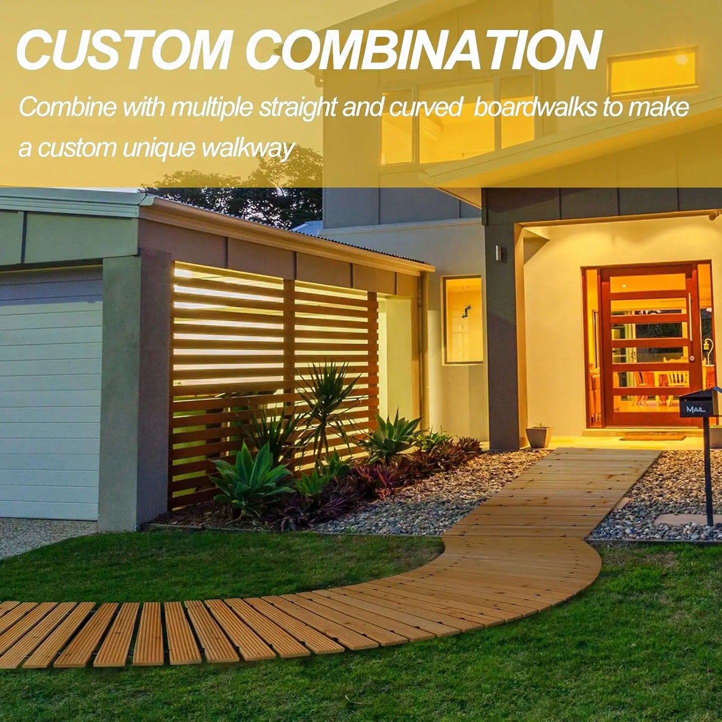 12FT Roll Out Wooden Garden Pathway, Weather-Resistant, 17" W