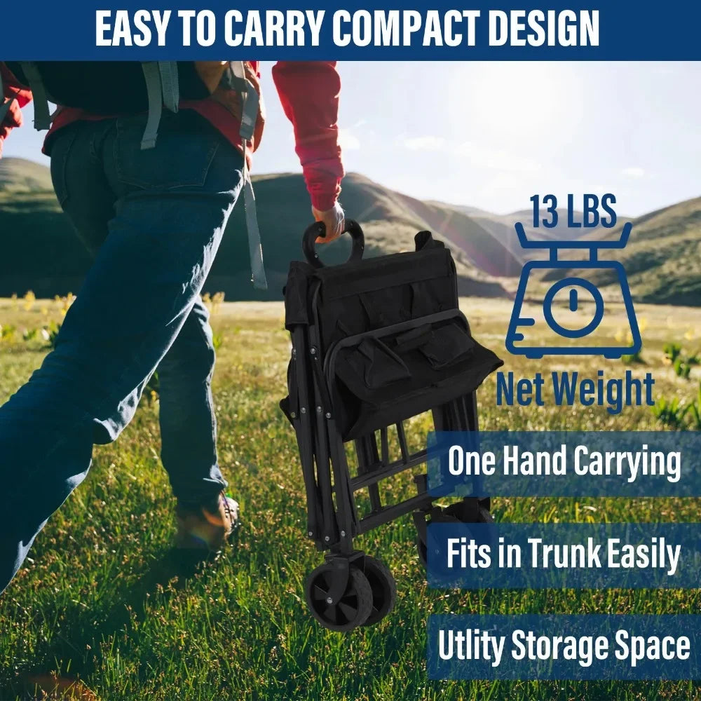 Outdoor Handcart with Foldable Wheels