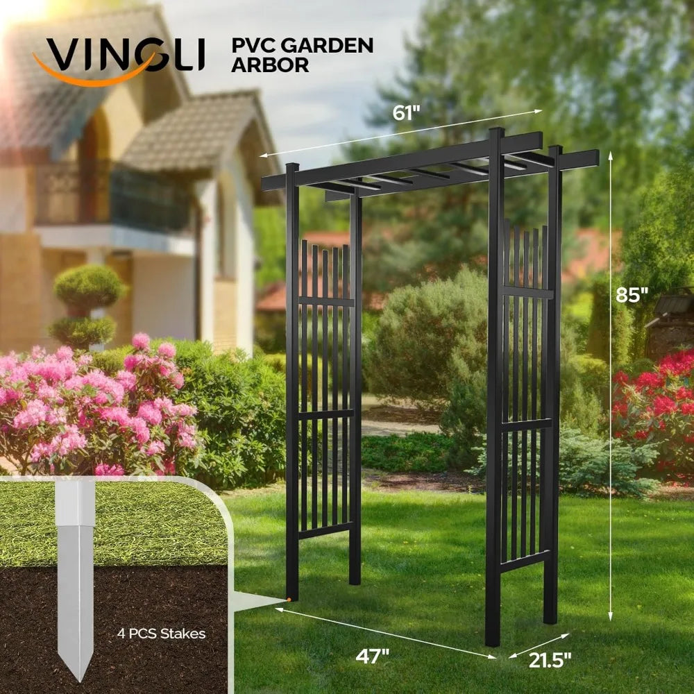 PVC Garden Arbor, Wedding Arch for Ceremony, Trellis for Climbing Plants
