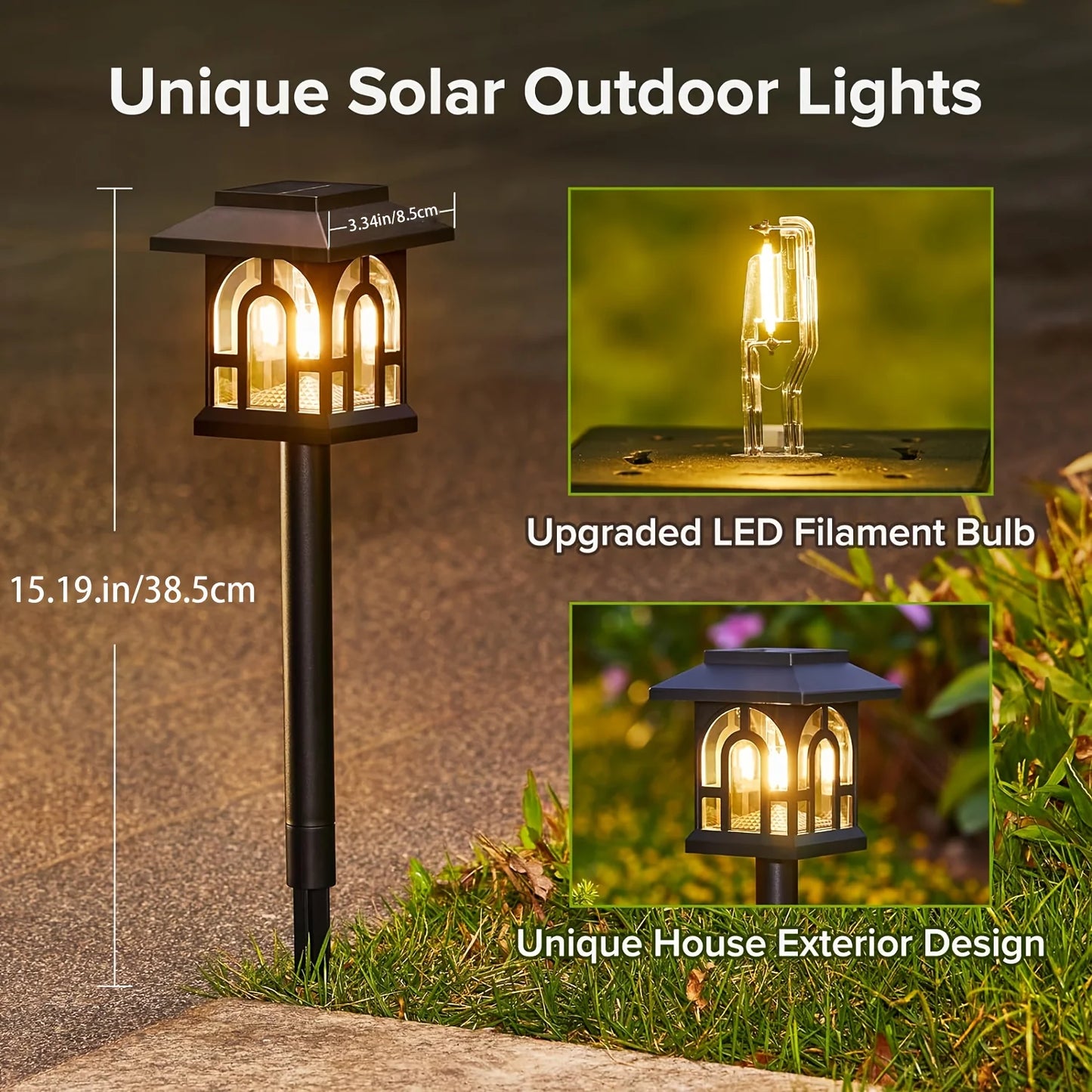 6/10 Pack Solar Pathway Lights, Auto On/Off