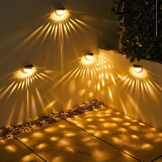 2 Piece Solar Wall Lamp, 6 LEDs, Waterproof