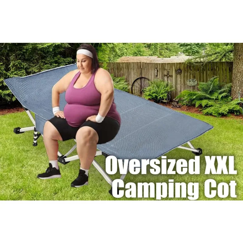 2 Pack XXL Cot 79" L x 32" W x 18" H Camping Cot with Comfortable Mattress, with Carry Bag